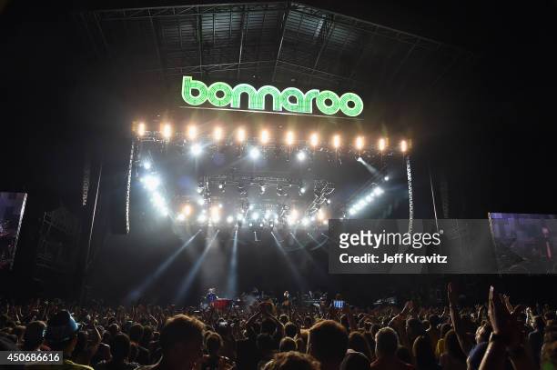 Sir Elton John performs onstage at What Stage during day 4 of the 2014 Bonnaroo Arts And Music Festival on June 15, 2014 in Manchester, Tennessee.