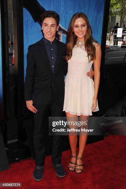 Actors Teo Halm and Ella Wahlestedt attend the premiere of 'Earth to Echo' during the 2014 Los Angeles Film Festival at Regal Cinemas L.A. Live on...