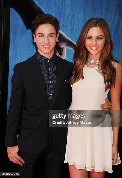 Actors Teo Halm and Ella Wahlestedt attend the premiere of 'Earth to Echo' during the 2014 Los Angeles Film Festival at Regal Cinemas L.A. Live on...