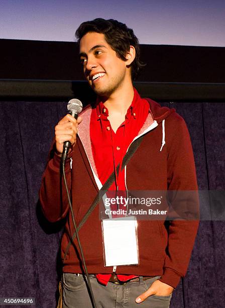 Filmmaker Carlos Lopez Estrada speaks onstage at Eclectic Mix 1 during the 2014 Los Angeles Film Festival at Regal Cinemas L.A. Live on June 13, 2014...