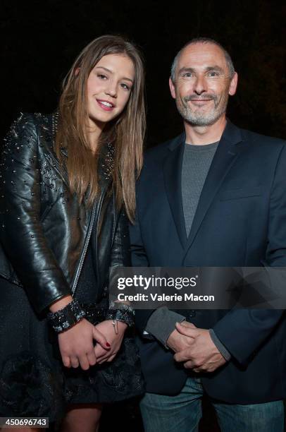 Actress Adele Exarchopoulos and director of Col Coa Francois Truffard attend The French Consulate Cocktail Reception Honoring her And Lea Seydoux...