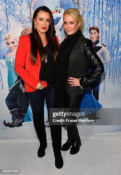 Television Personality Kyle Richards and Kim Richards attend the premiere of Walt Disney Animation Studios' 'Frozen'at the El Capitan Theatre on...