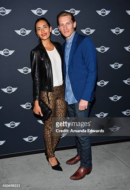 Lola Langusta and actor James Hebert arrive at the MINI Cooper red carpet premiere on November 19, 2013 in Los Angeles, California.