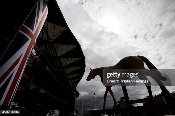 The finishing touches are added ahead of Royal Ascot 2014 at Ascot Racecourse on June 16, 2014 in Ascot, England.