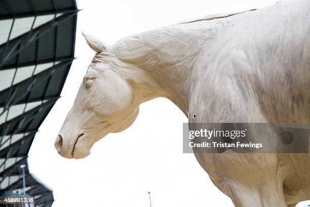 The finishing touches are added ahead of Royal Ascot 2014 at Ascot Racecourse on June 16, 2014 in Ascot, England.