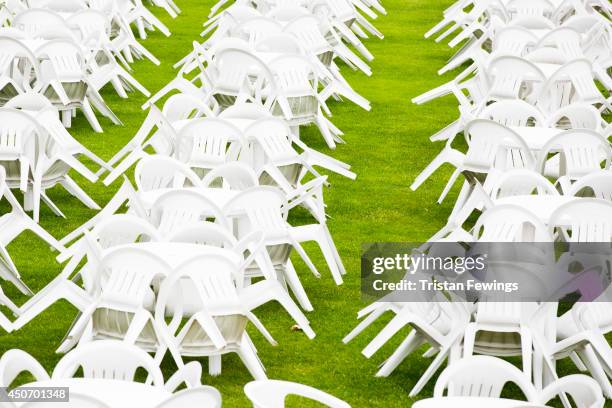 The finishing touches are added ahead of Royal Ascot 2014 at Ascot Racecourse on June 16, 2014 in Ascot, England.