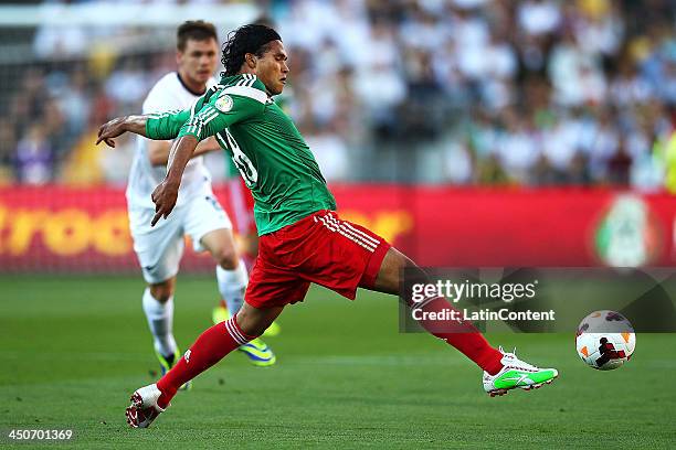 Carlos Peña of Mexico in action during leg 2 of the FIFA World Cup Qualifier match between the New Zealand All Whites and Mexico at Westpac Stadium...