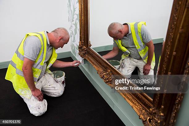 The finishing touches are added ahead of Royal Ascot 2014 at Ascot Racecourse on June 16, 2014 in Ascot, England.