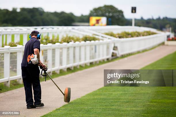 The finishing touches are added ahead of Royal Ascot 2014 at Ascot Racecourse on June 16, 2014 in Ascot, England.