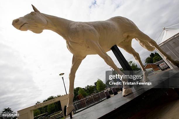 The finishing touches are added ahead of Royal Ascot 2014 at Ascot Racecourse on June 16, 2014 in Ascot, England.