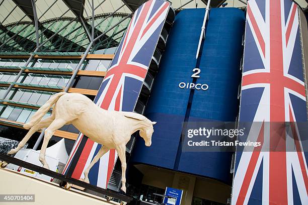 The finishing touches are added ahead of Royal Ascot 2014 at Ascot Racecourse on June 16, 2014 in Ascot, England.