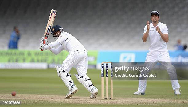 Prasanna Jayawardene of Sri Lanka bats during day five of 1st Investec Test match between England and Sri Lanka at Lord's Cricket Ground on June 16,...