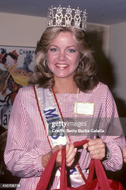 Miss USA 1983 Julie Hayek attends the Maybelline-Miss Universe Press Luncheon: Meet Miss Universe 1983 Lorraine Downes, Miss USA 1983 Julie Hayek and...