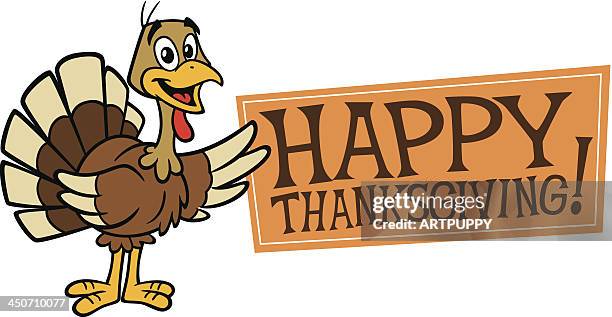 turkey with thanksgiving greeting - wild turkey stock illustrations