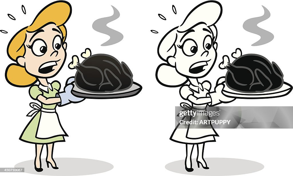 Housewife With Burnt Turkey