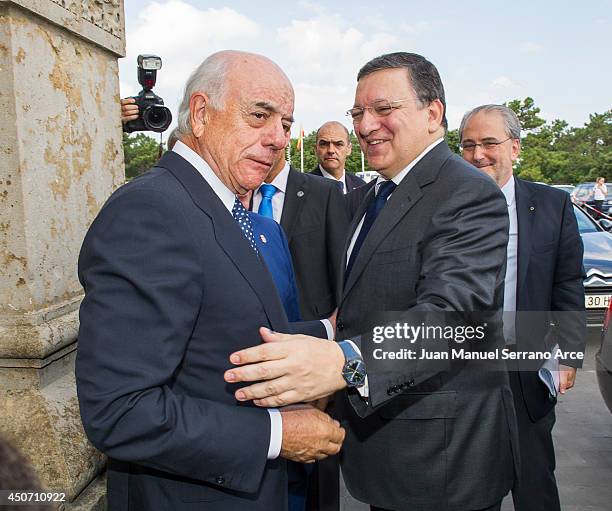 President of the European Commission Jose Manuel Barroso and President of Spanish bank BBVA Francisco Gonzalez attend at the International Menendez...