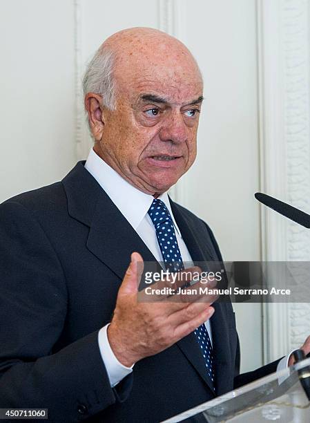 President of Spanish bank BBVA Francisco Gonzalez speaks during a press conference at the International Menendez Pelayo University on June 16, 2014...