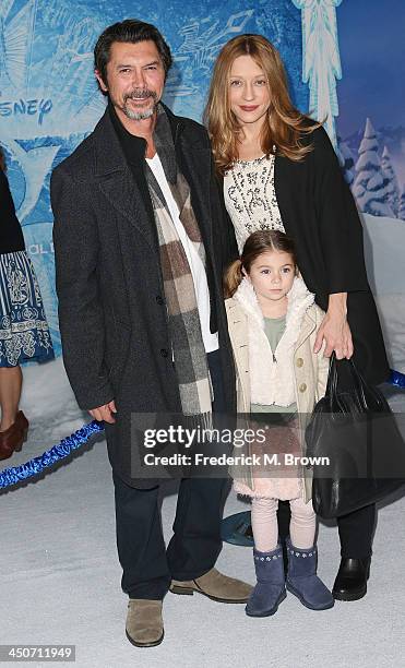 Actor Lou Diamond Phillips and his family attend the Premiere of Walt Disney Animation Studios' "Frozen" at the El Capitan Theatre on November 19,...
