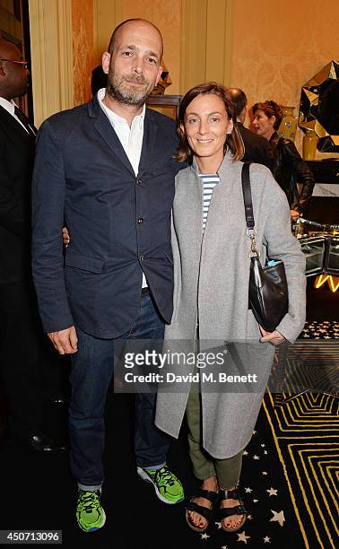 Max Wigram and Phoebe Philo attend the Solange Azagury Partridge presentation of her first menswear jewellery collection "ALPHA" during London...