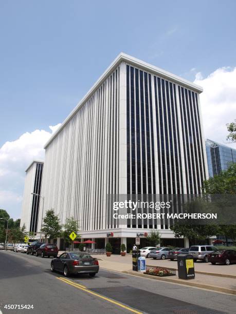 General view is seen on June 16, 2014 in Arlington, Virginia of the office complex housing the underground garage where Washington Post reporter Bob...