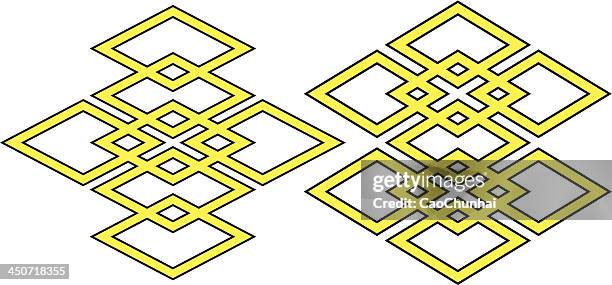 auspicious knot - himalayan stock illustrations