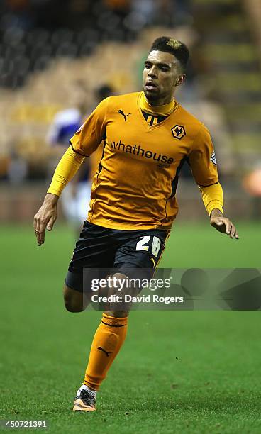 Scott Golbourne of Wolves looks on during the FA Cup First Round Replay match between Wolverhampton Wanderers and Oldham Athletic at Molineux on...