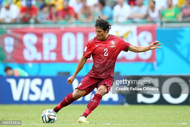 Bruno Alves of Portugal during the 2014 FIFA World Cup Brazil Group G match between Germany and Portugal at Arena Fonte Nova on June 16, 2014 in...