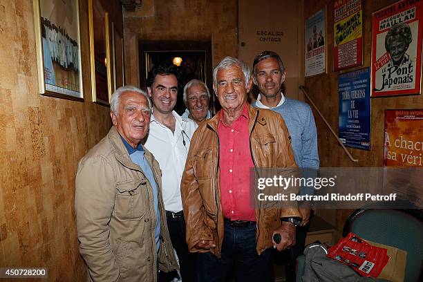 Alain Belmondo, Olivier Belmondo,Charles Gerard, Jean Paul Belmondo and Paul Belmondo aattend the 'Concours D'Art Dramatique' at Theatre Antoine on...