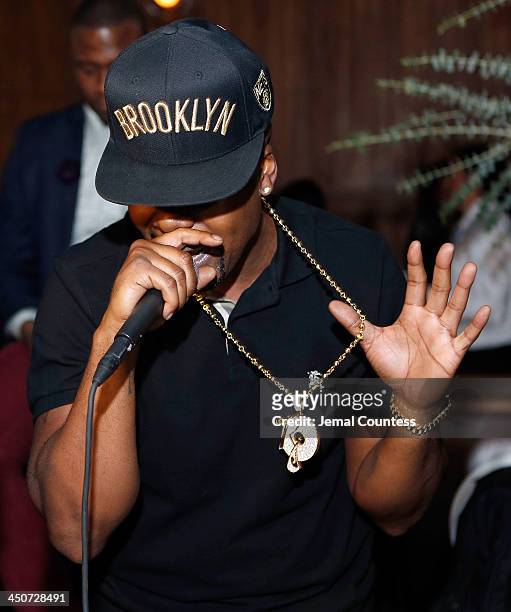 Rapper Memphis Bleek performs at the Tequila Baron Launch Party at Butter Restaurant on November 19, 2013 in New York City.