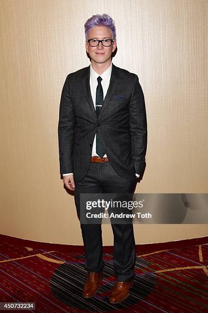 Blogger Tyler Oakley attends the Trevor Project's 2014 "TrevorLIVE NY" Event at the Marriott Marquis Hotel on June 16, 2014 in New York City.