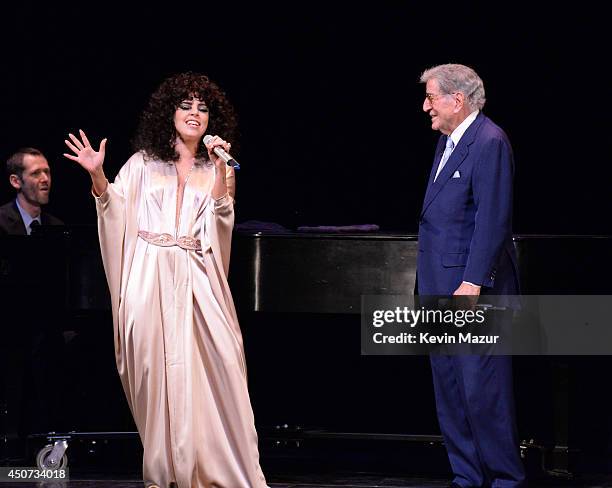 Lady Gaga performs onstage at Frank Sinatra School of the Arts on June 16, 2014 in New York City.