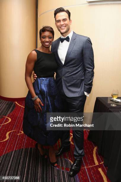 Actress, singer Montego Glover and actor, singer Cheyenne Jackson attends the Trevor Project's 2014 "TrevorLIVE NY" Event at the Marriott Marquis...