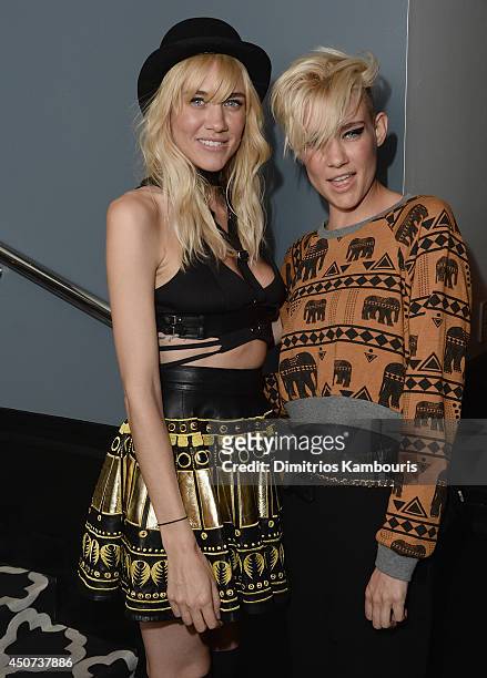 Miriam Nervo and Olivia Nervo attend attends The Weinstein Company's "Yves Saint Laurent" premiere after party hosted by Yves Saint Laurent Couture...