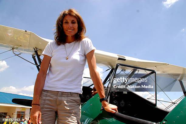 Tracey Curtis-Taylor at Wilson Airport on November 15 2013, in Nairobi, Kenya. Curtis-Taylor is on a 7,000 mile flight from South Africa to the...