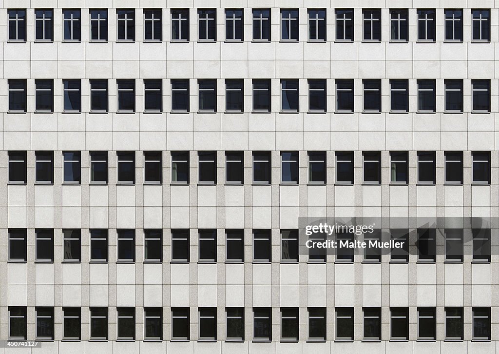 The facade of an office building, full frame