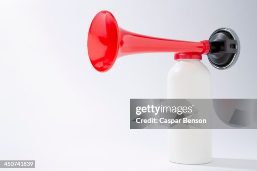 An air horn used for cheering at sporting events