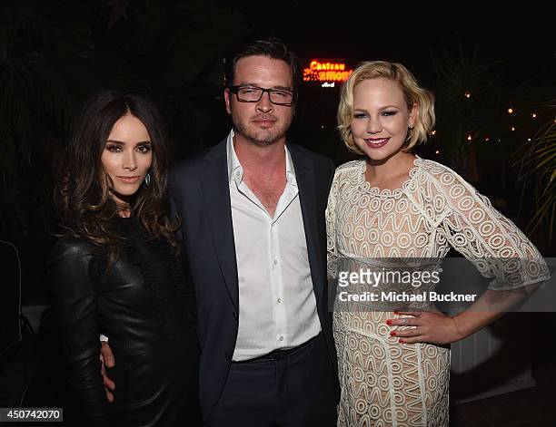 Actress Abigail Spencer, actor Aden Young and actress Adelaide Clemens attend the after party for SundanceTV's "Rectify" Season Two at the Chateau...