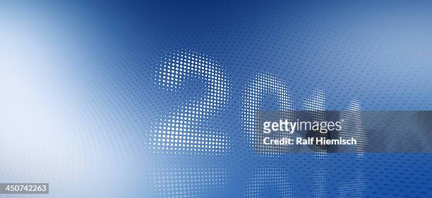 spotted 2014 against a blue and white gradient background - 2014 stock-grafiken, -clipart, -cartoons und -symbole