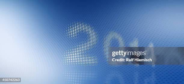 spotted 2014 against a blue and white gradient background - 2014 stock illustrations