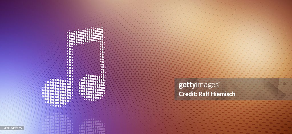 Spotted Musical Note Against A Multicolored Gradient Background ...