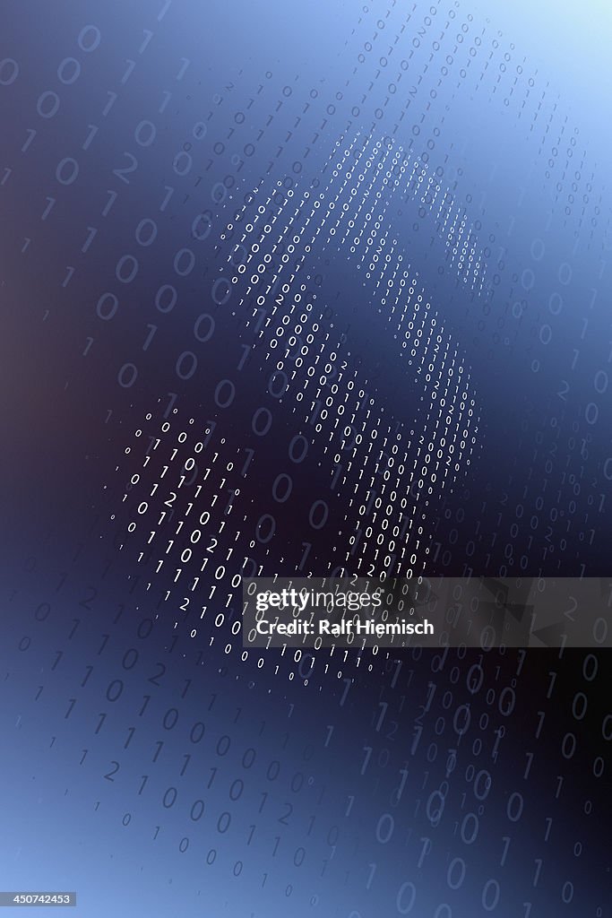 Section Sign Made Of Binary Numbers Reflected Against Abstract ...