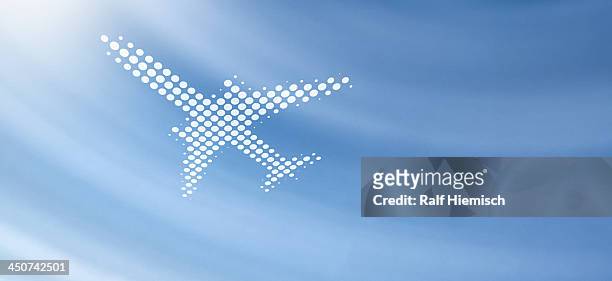 spot patterned airplane against soft abstract background - plane stock illustrations