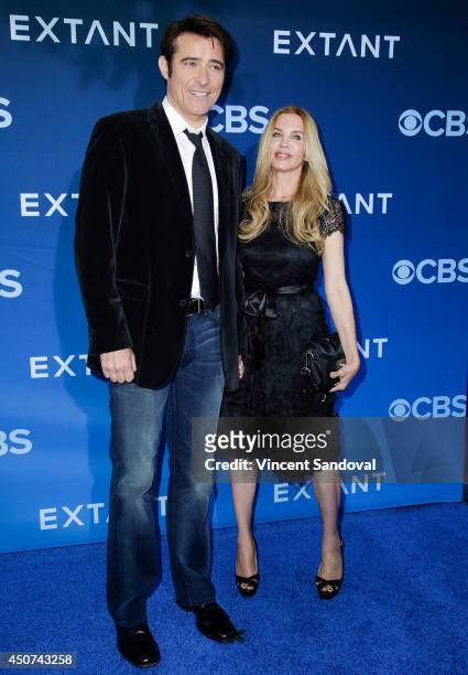 Actor Goran Visnjic and Ivana Vrdoljak attend the Los Angeles premiere of "Extant" at Samuel Oschin Space Shuttle Endeavour Display Pavilion on June...