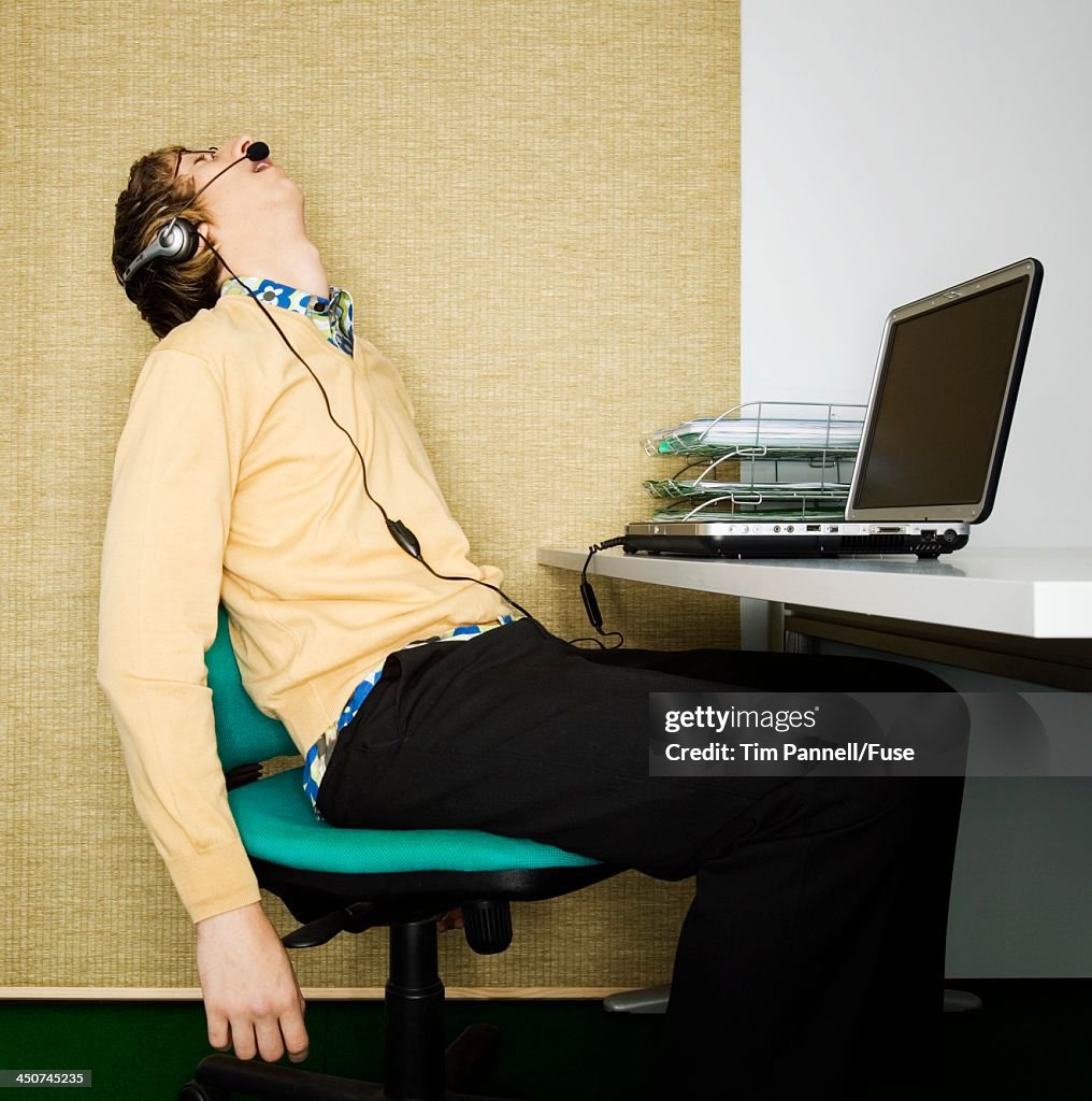Sleepons Man Sleeping At His Desk High-Res Stock Photo - Getty Images