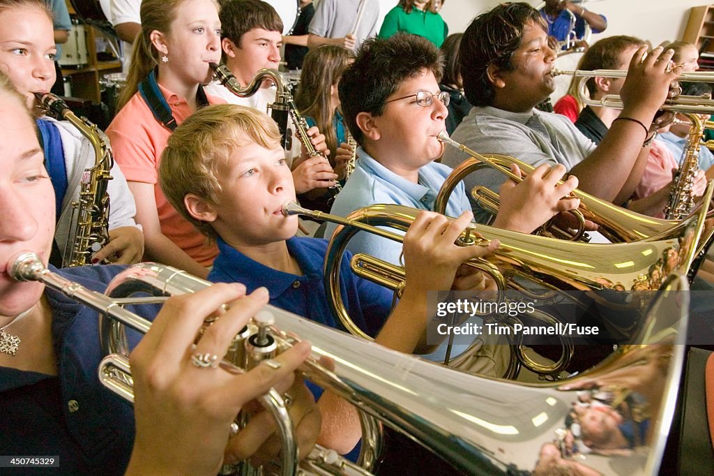 Horn Section of High School Band