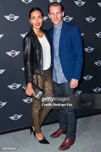 Lola Langusta and actor James Hebert attend as MINI Cooper unveils newest addition to the MINI fleet during Los Angeles Auto Show at Kim Sing Theatre...