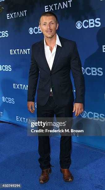 Actor Charlie Bewley attends the Premiere of CBS Television Studios & Amblin Television's "Extant" at the California Science Center on June 16, 2014...