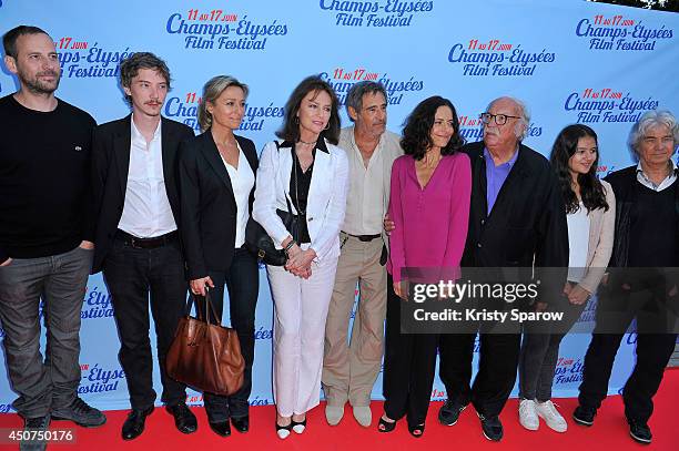 Fred Testot, Swann Arlaud, Anne-Sophie Lapix, Jacqueline Bisset, Gerard Lanvin, Gisele Tsobanian, Jean Becker, guest and Daniel Guichard attend the...