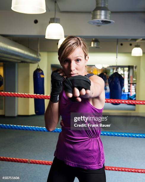 Kickboxing champion Christine Theiss ia photogrpahed in Munich, Germany.