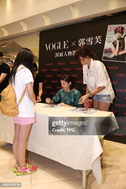 Actress Puff Guo holds signing session on Saturday June 14,2014 in Taipei,China.